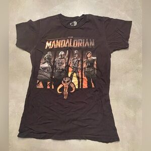 Star Wars Mandalorian Baby Tee - Black and Orange